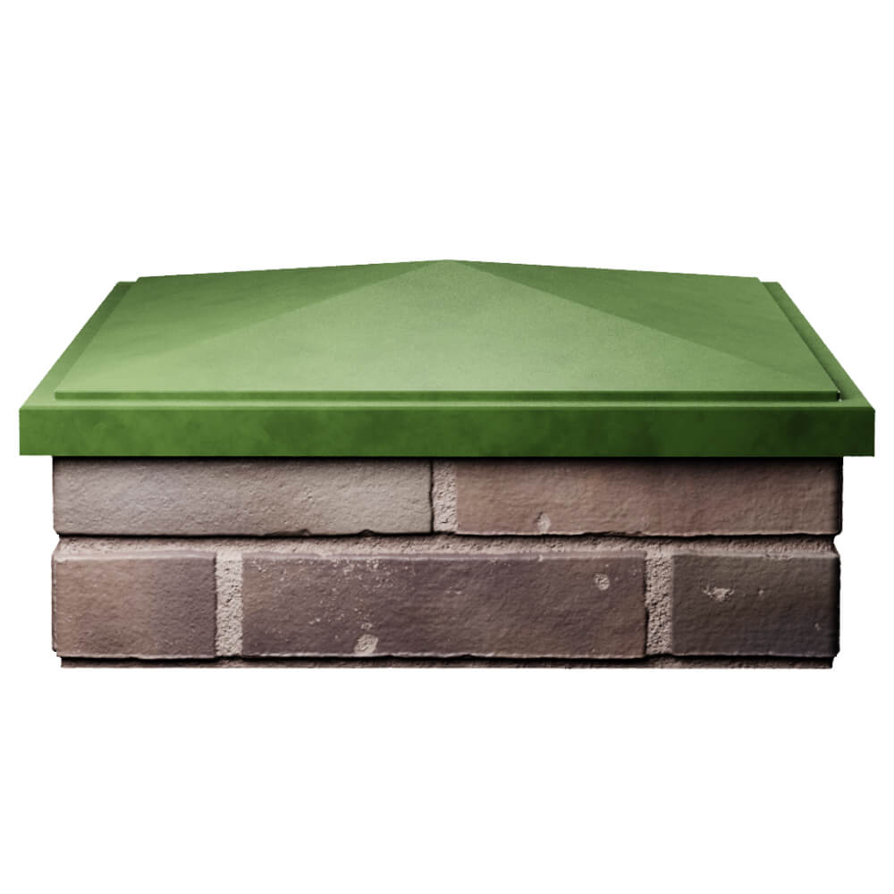 Колпак Zking БонаМоно Зеленый на столб 2х2 кирпича (515х515, 530х530мм) Аксубаево фото