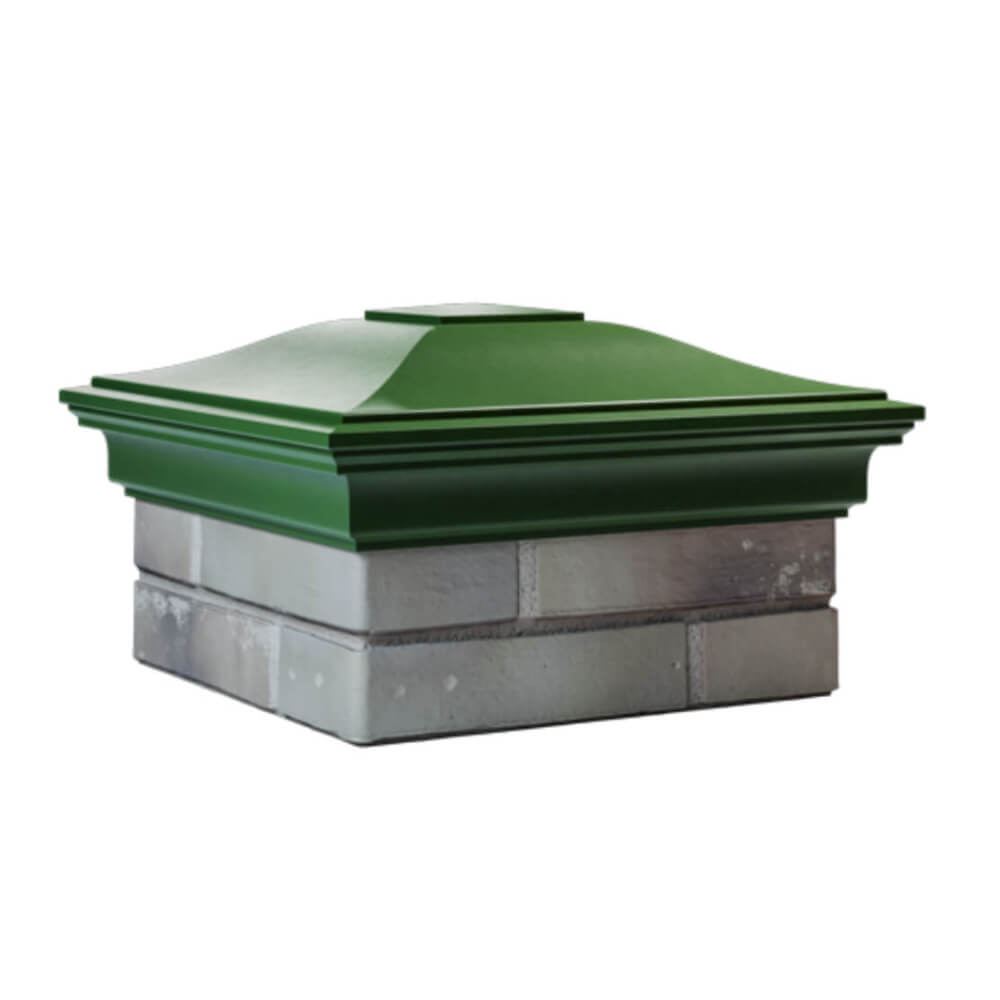 Колпак Zking Монблан Зеленый на столб 1.5х1.5 еврокирпича 0.7НФ (355х355мм) в Аксубаево фото