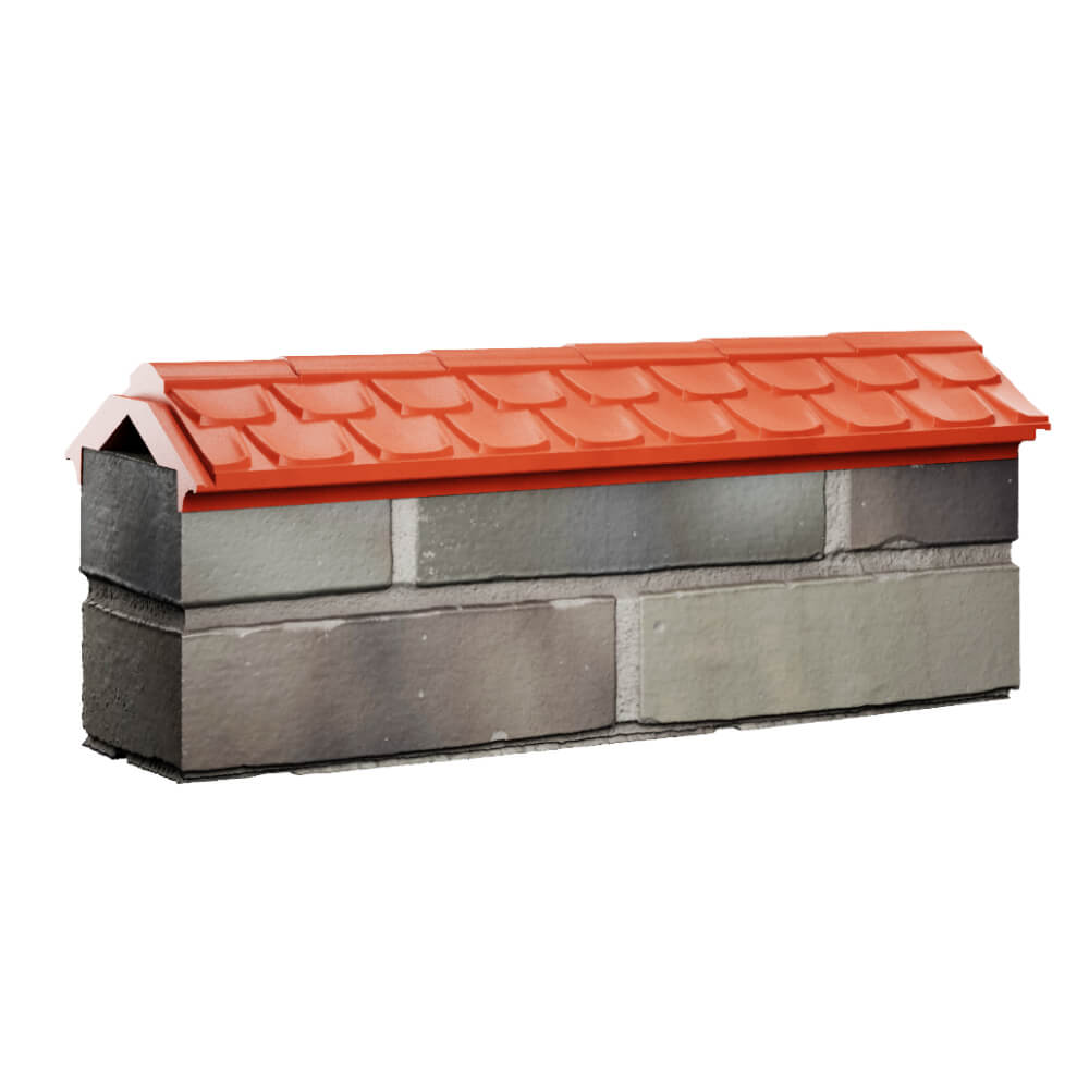 Парапет Zking Эльбрус Красный с посадкой на 0.5 кирпича (130мм) Аксубаево фото