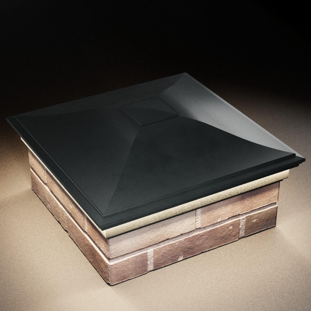 Колпак Zking Монблан Черный на столб 2х2 кирпича (515х515мм) c подсветкой в Аксубаево фото