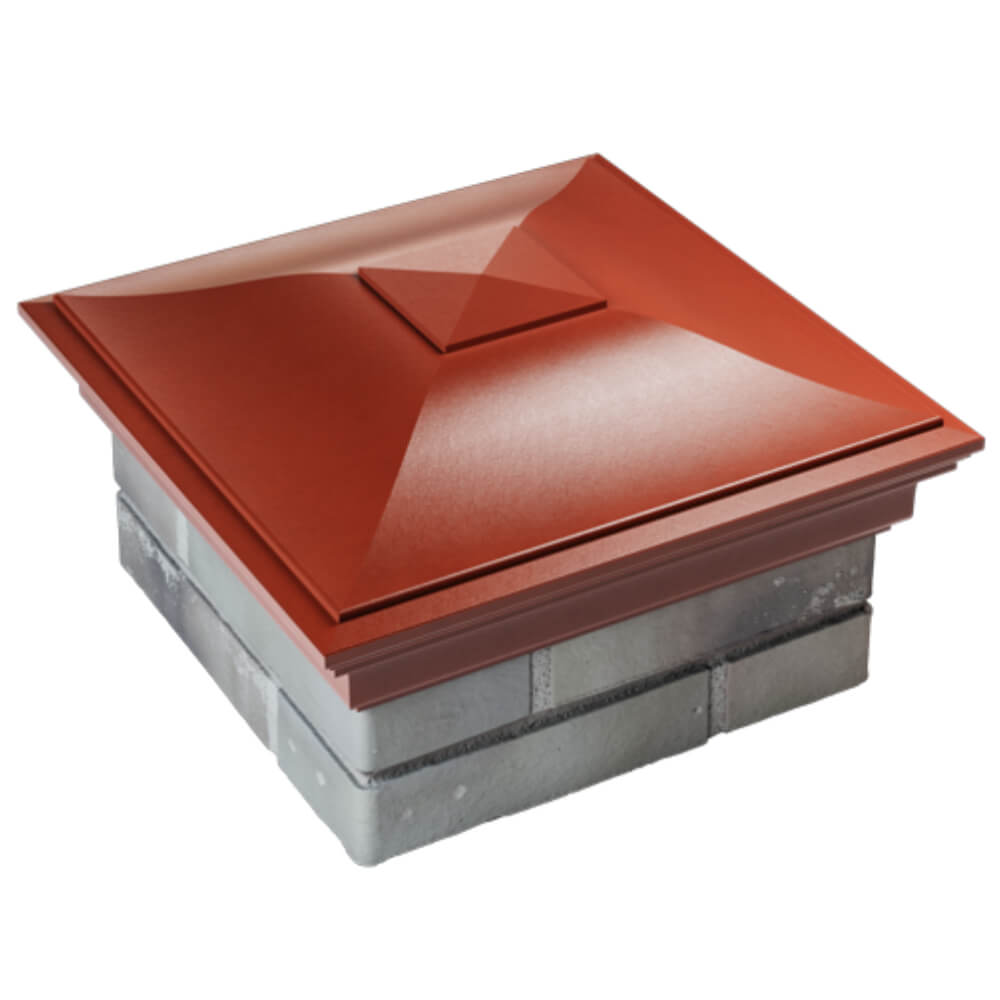 Колпак Zking Монблан Красный на столб 1.5х1.5 кирпича (385х385мм) в Аксубаево фото