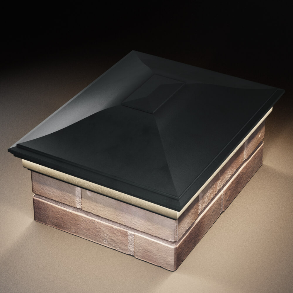 Колпак Zking Монблан Черный на столб 2х1.5 кирпича (515х385мм) c подсветкой в Аксубаево фото