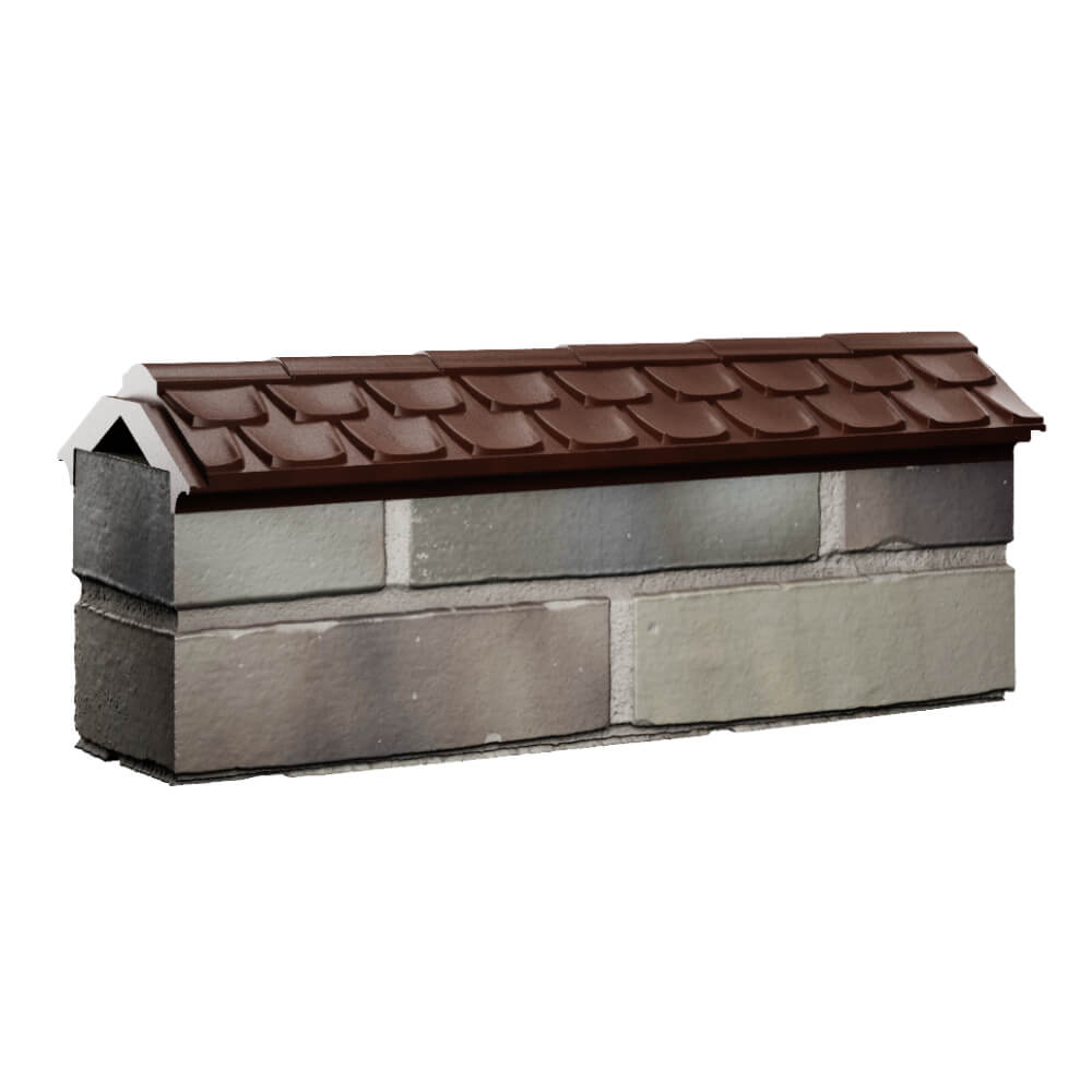 Парапет Zking Эльбрус Коричневый с посадкой на 0.5 кирпича (130мм) Аксубаево фото