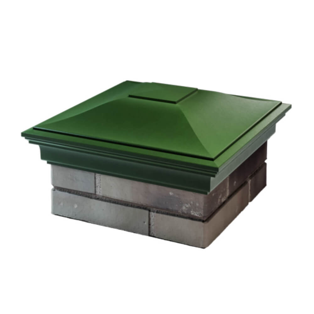 Колпак Zking Монблан Зеленый на столб 1.5х1.5 еврокирпича 0.7НФ (355х355мм) в Аксубаево фото