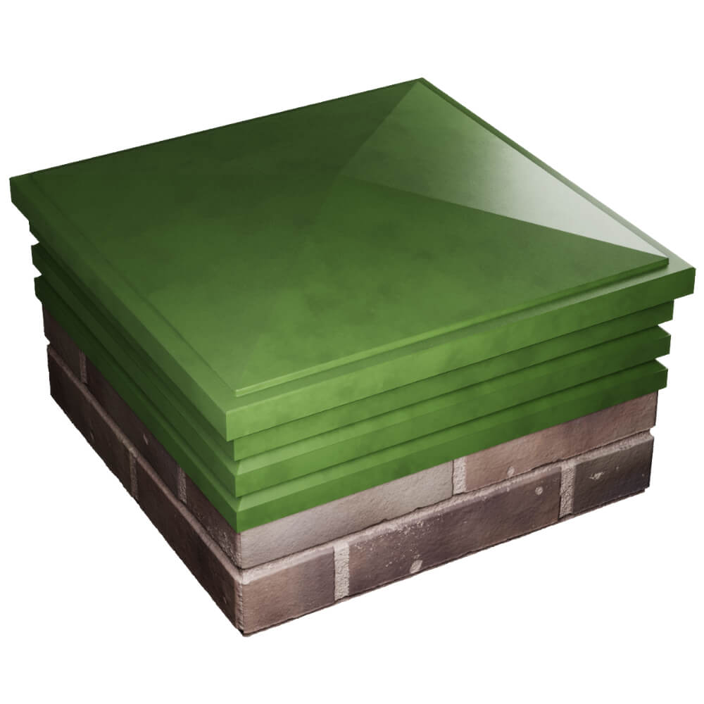 Колпак Zking Бона ХайТек Зеленый на столб 2х2 кирпича (513х513мм) в Аксубаево фото