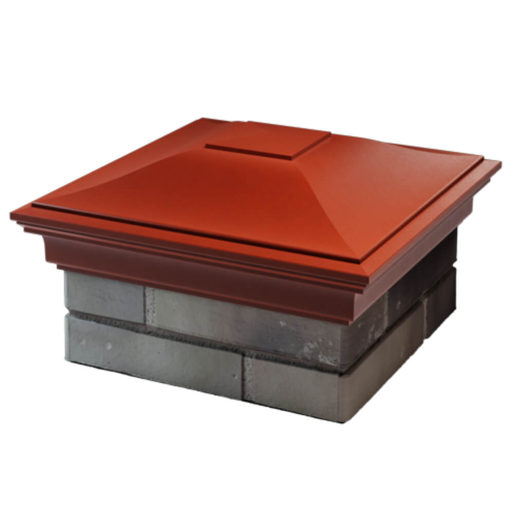 Колпак Zking Монблан Красный на столб 1.5х1.5 кирпича (385х385мм) в Аксубаево фото