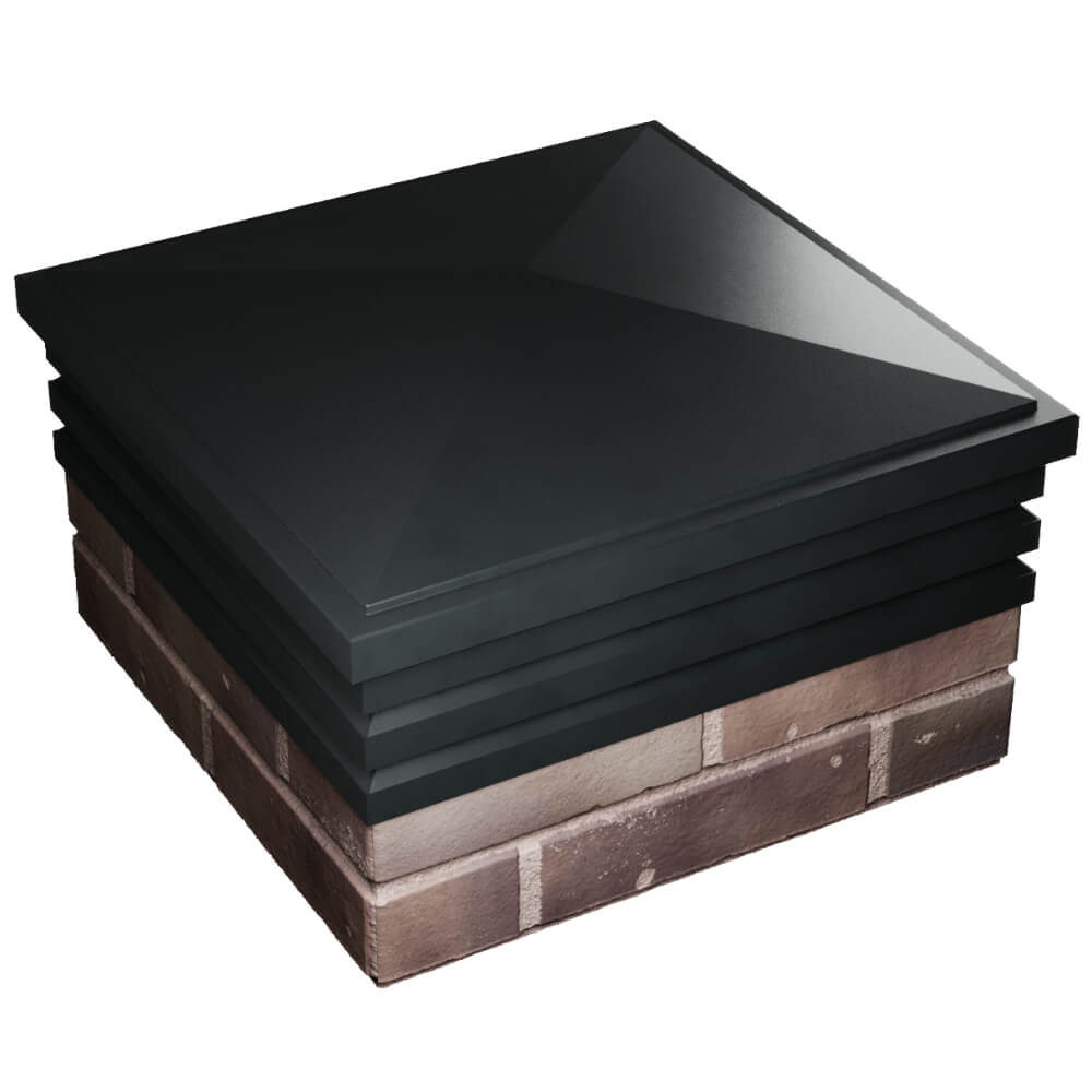 Колпак Zking Бона ХайТек Черный на столб 2х2 кирпича (513х513мм) в Аксубаево фото