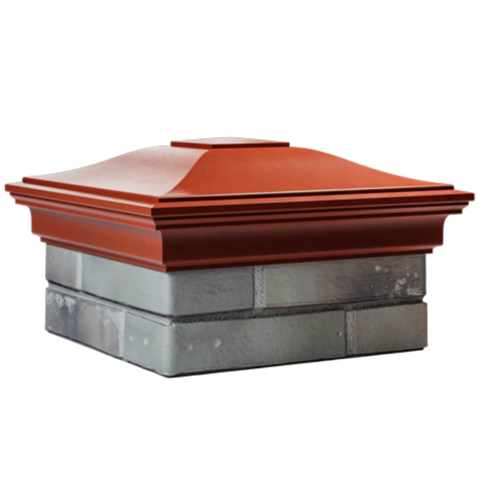 Колпак Zking Монблан Красный на столб 1.5х1.5 кирпича (385х385мм) в Аксубаево фото