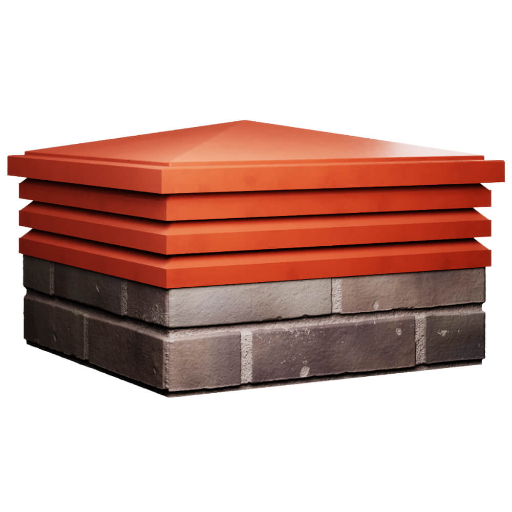 Колпак Zking Бона ХайТек Красный на столб 2х2 кирпича (513х513мм) в Аксубаево фото