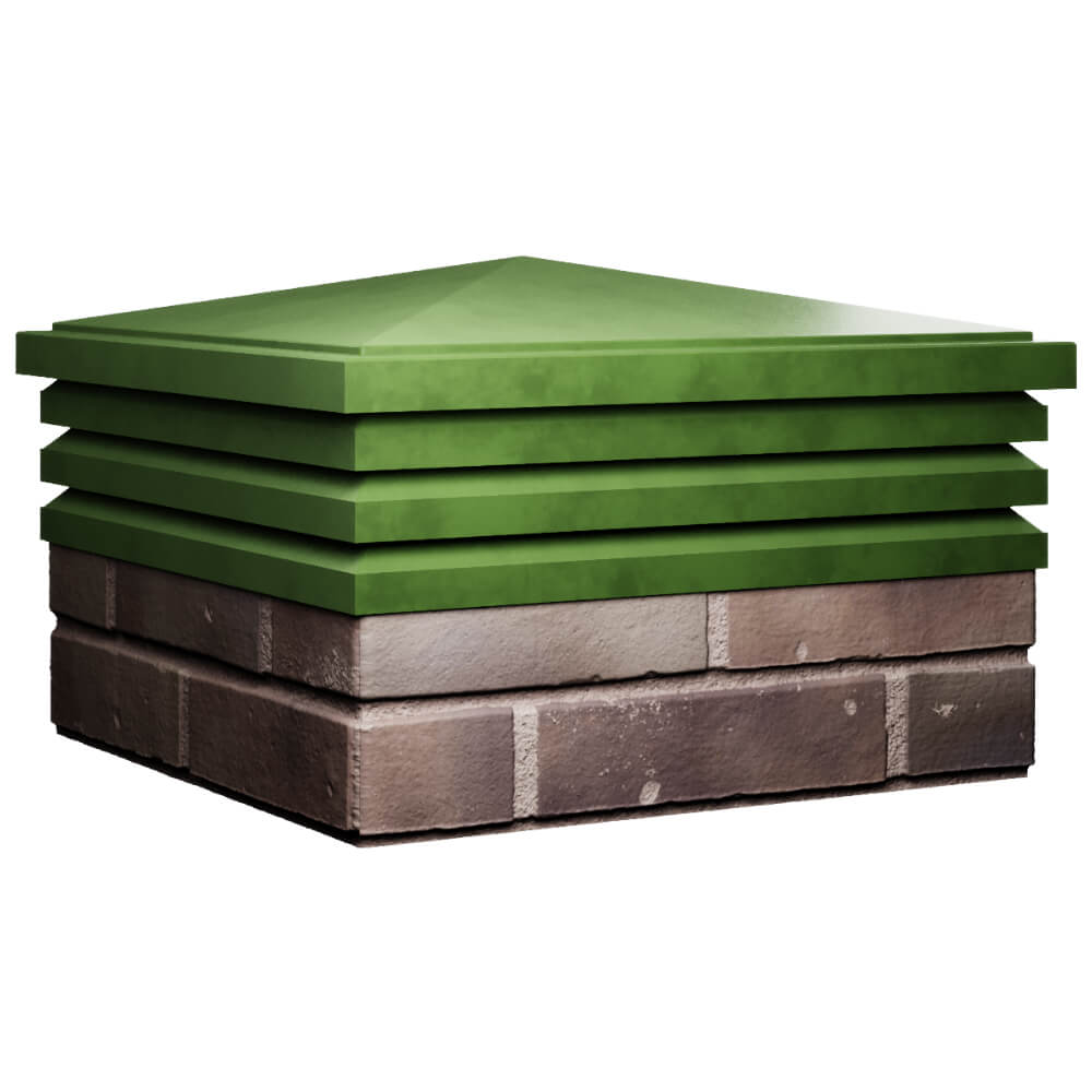 Колпак Zking Бона ХайТек Зеленый на столб 2х2 кирпича (513х513мм) в Аксубаево фото