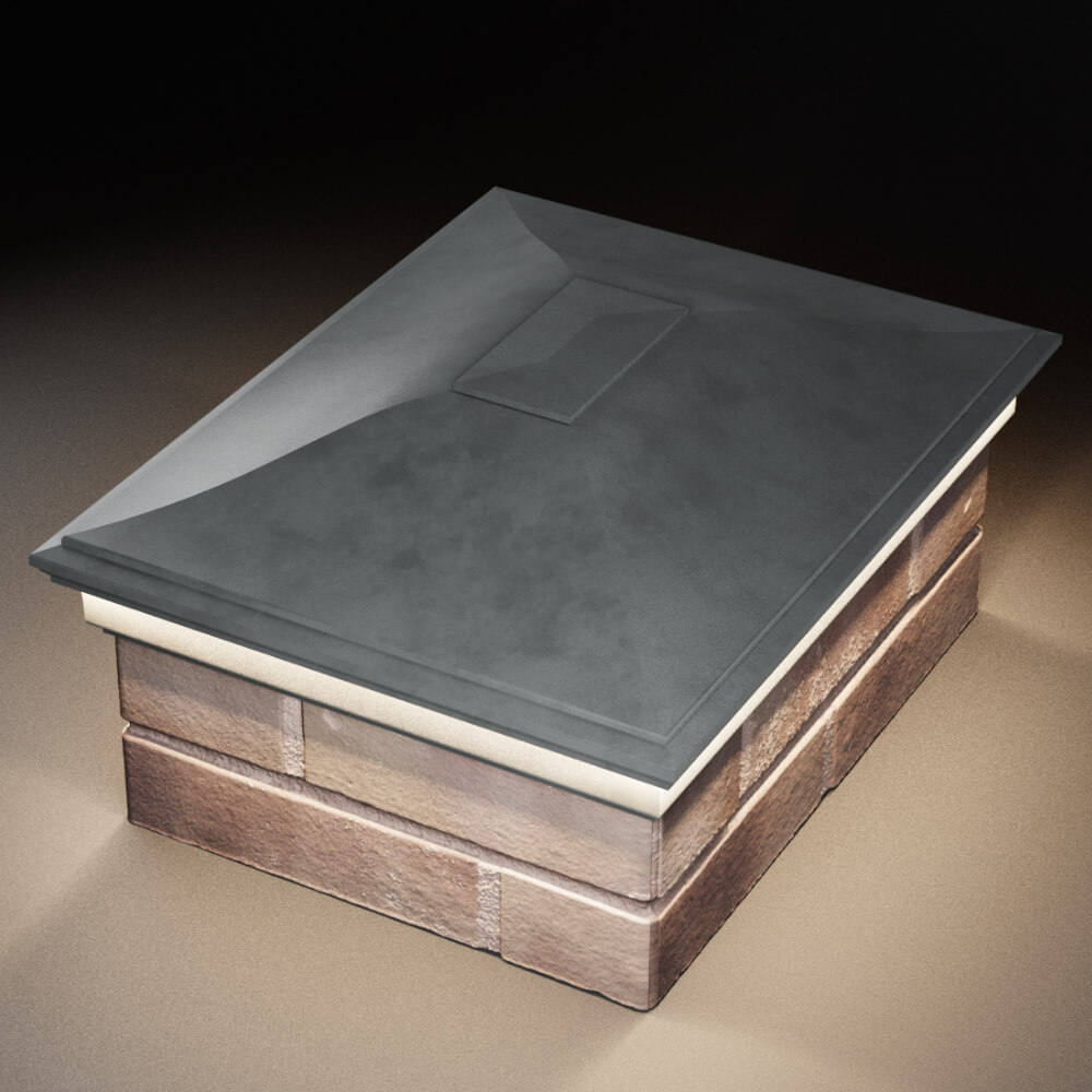 Колпак Zking Монблан Серый на столб 2х1.5 кирпича (515х385мм) c подсветкой в Аксубаево фото