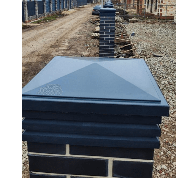 Колпак Zking Бона ХайТек Серый на столб 1.5х1.5 кирпича (385х385мм) в Аксубаево фото