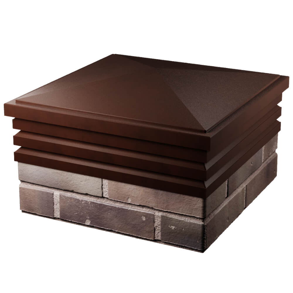 Колпак Zking Бона ХайТек Коричневый на столб 2х2 кирпича (513х513мм) в Аксубаево фото