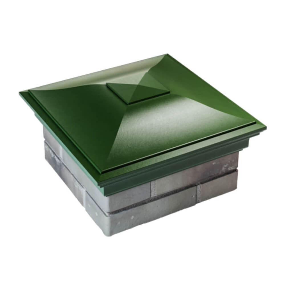 Колпак Zking Монблан Зеленый на столб 1.5х1.5 еврокирпича 0.7НФ (355х355мм) в Аксубаево фото
