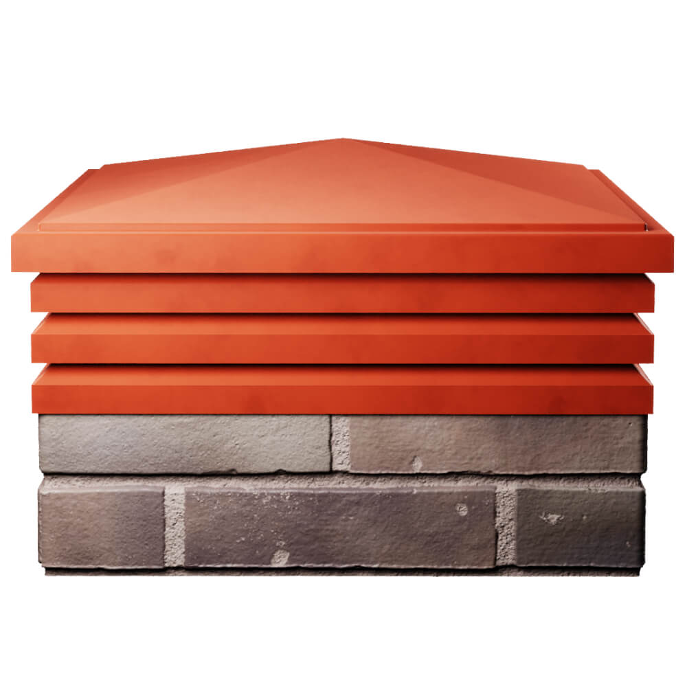 Колпак Zking Бона ХайТек Красный на столб 2х2 кирпича (513х513мм) Аксубаево фото