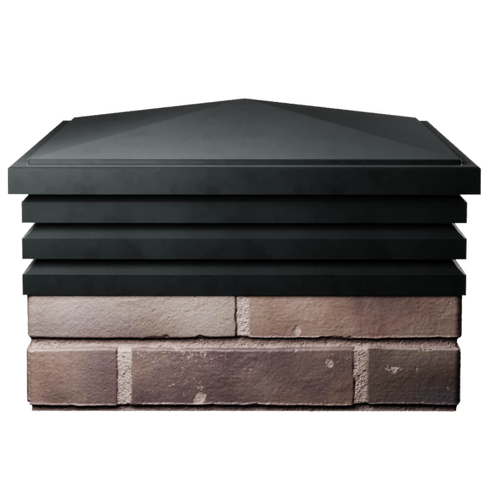 Колпак Zking Бона ХайТек Черный на столб 2х2 кирпича (513х513мм) Аксубаево фото