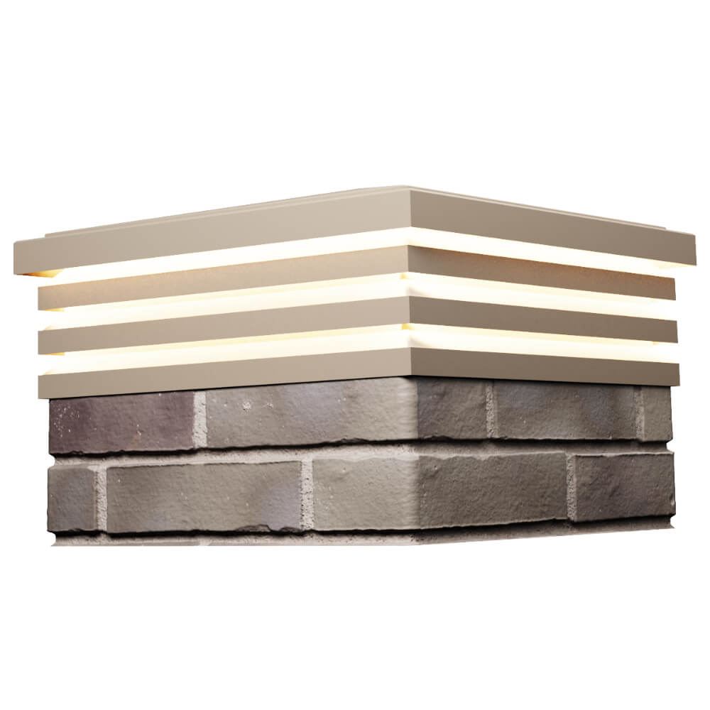 Колпак Zking Бона ХайТек Бежевый на столб 1.5х1.5 кирпича (385х385мм) с подсветкой в Аксубаево фото