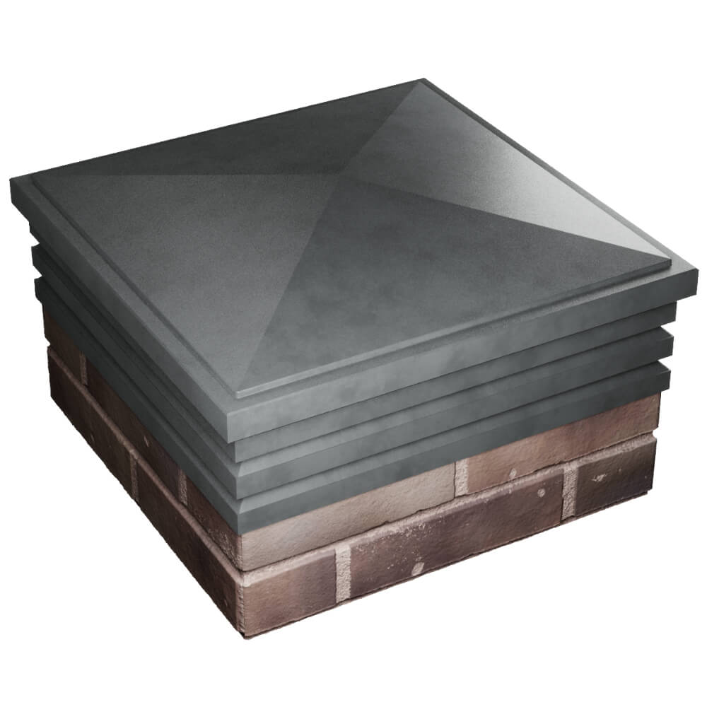 Колпак Zking Бона ХайТек Серый на столб 2х2 кирпича (513х513мм) в Аксубаево фото