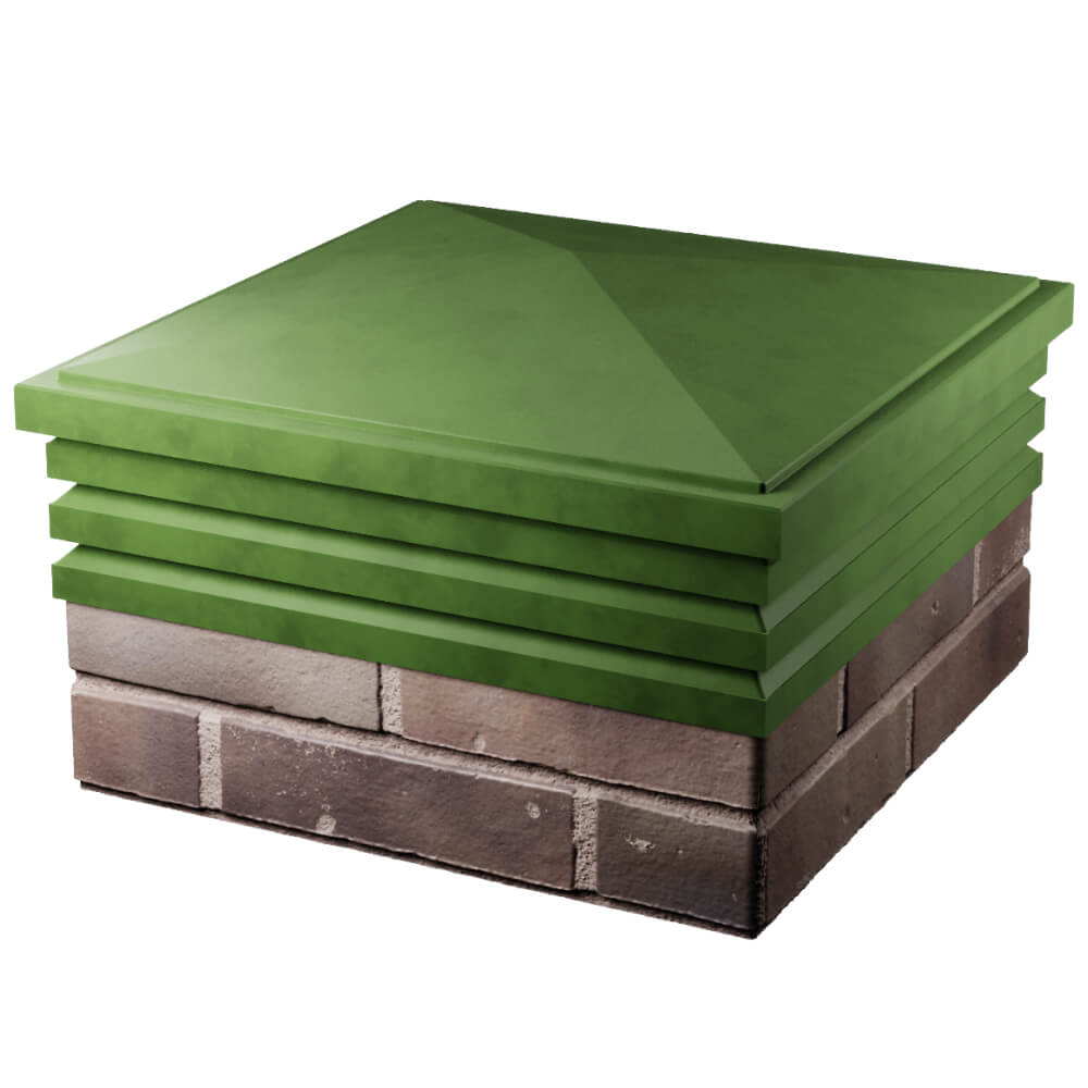 Колпак Zking Бона ХайТек Зеленый на столб 2х2 кирпича (513х513мм) в Аксубаево фото