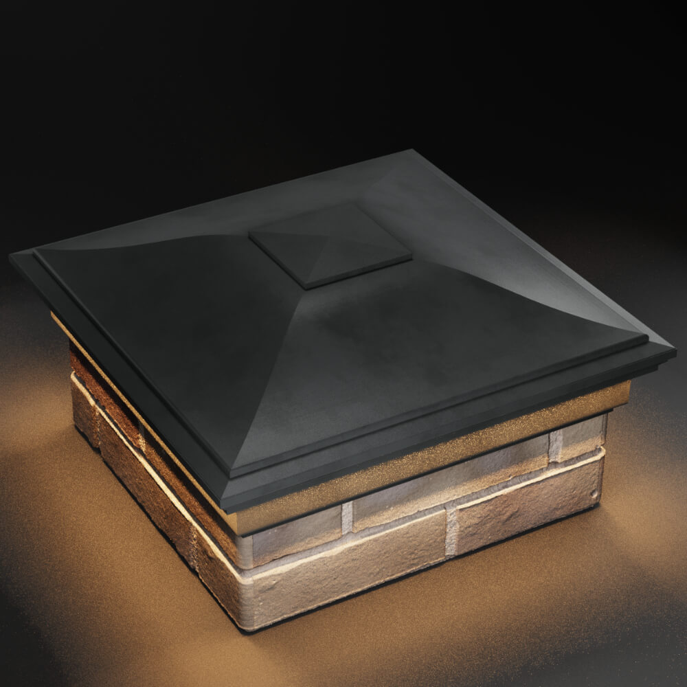 Колпак Zking Монблан Серый на столб 1.5х1.5 кирпича (385х385мм) с подсветкой в Аксубаево фото