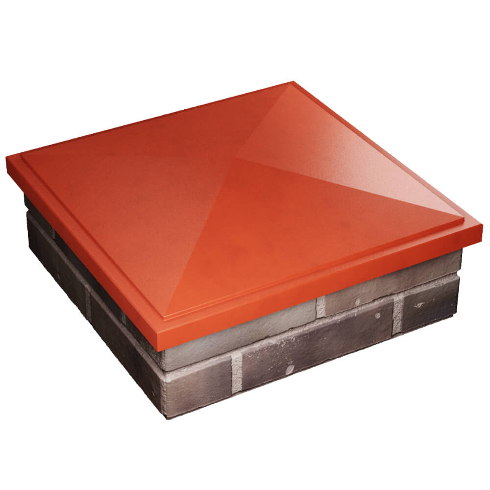 Колпак Zking БонаМоно Красный на столб 2х2 кирпича (515х515, 530х530мм) в Аксубаево фото