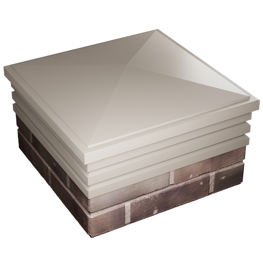 Колпак Zking Бона ХайТек Бежевый на столб 2х2 кирпича (513х513мм) в Аксубаево фото